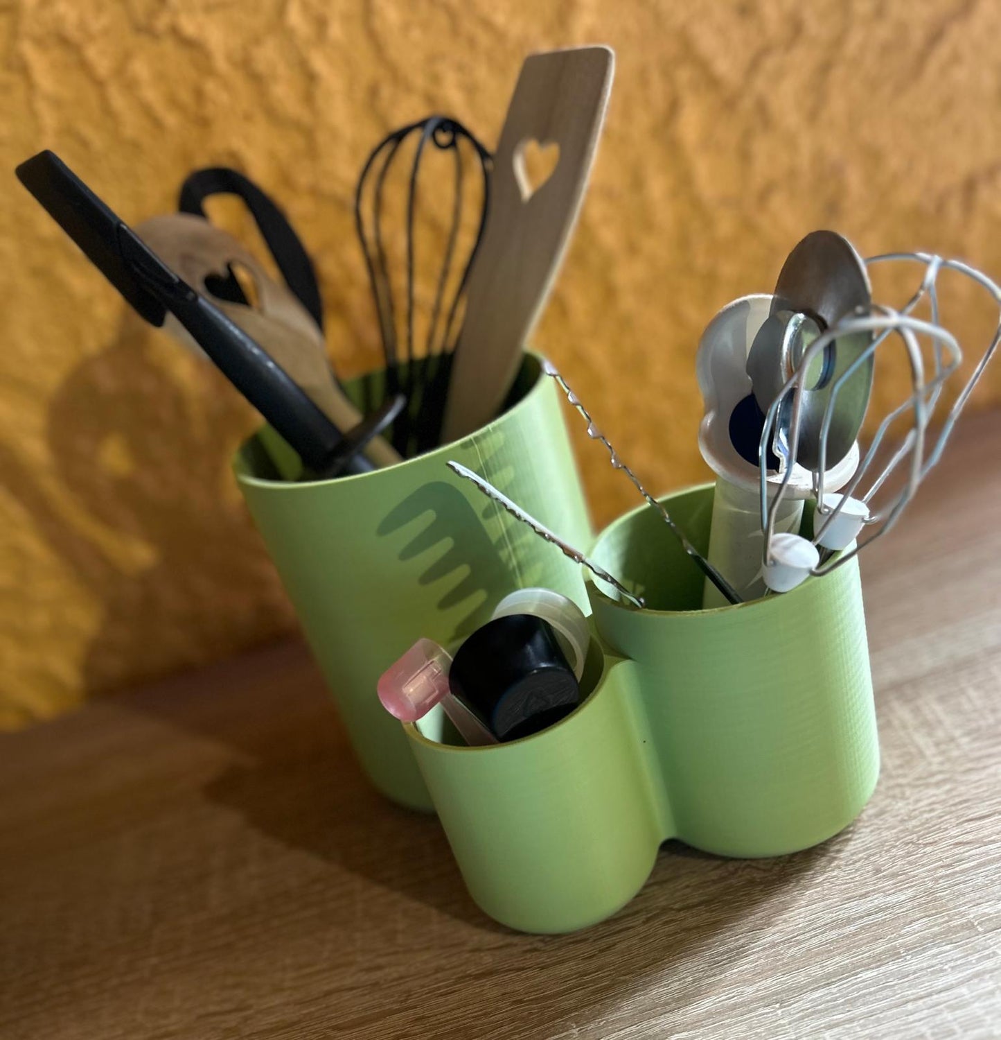 🧑🍳 Moderner Küchenutensilienhalter – Platzsparend & Stylisch – 3-Fach Organizer aus PLA