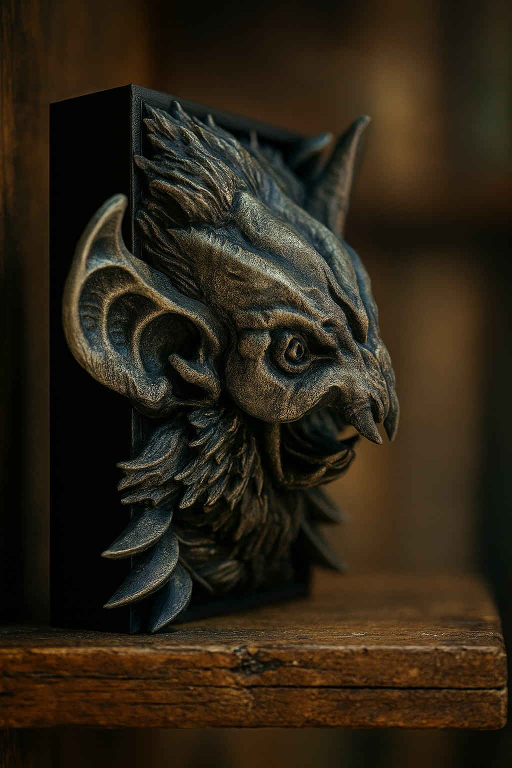 Book Nook „Bat“ | Handveredeltes Unikat aus PLA | Fantasy Regal Deko mit Fledermaus