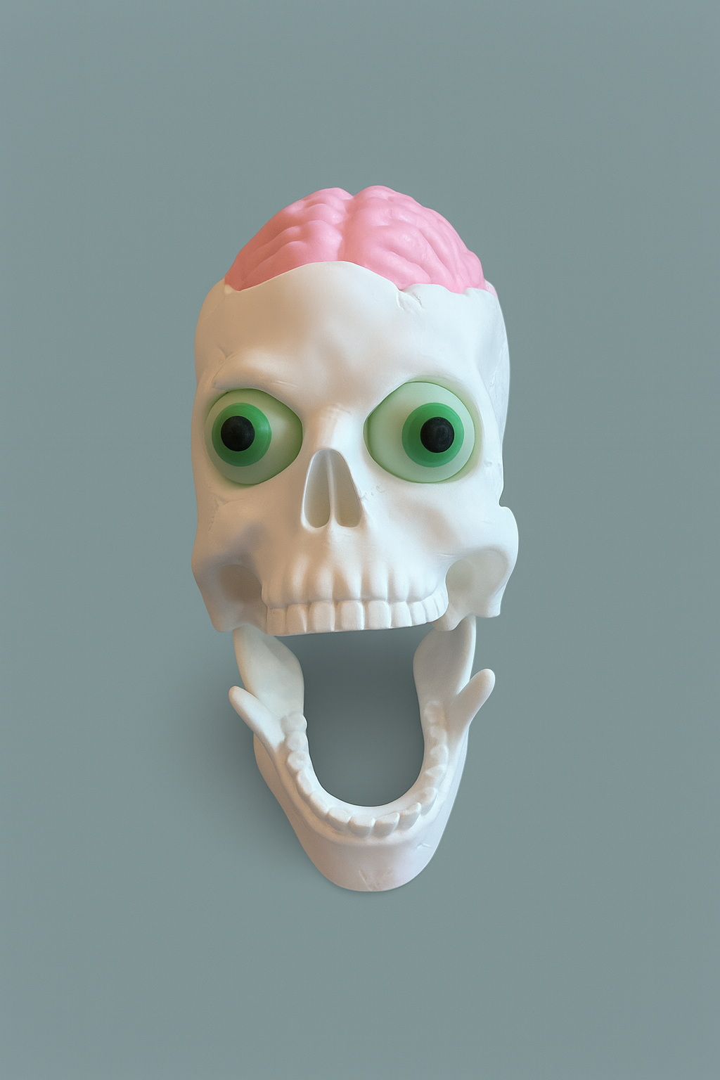🧠💀 Brain Skull – Glow-Eyes, Brain-Deckel und beweglicher Kiefer