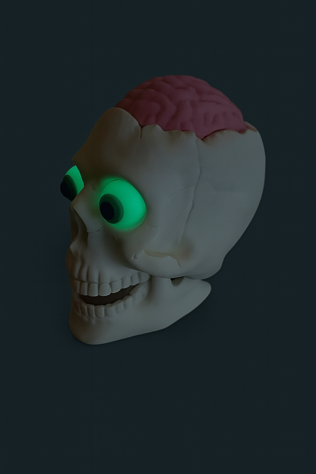 🧠💀 Brain Skull – Glow-Eyes, Brain-Deckel und beweglicher Kiefer