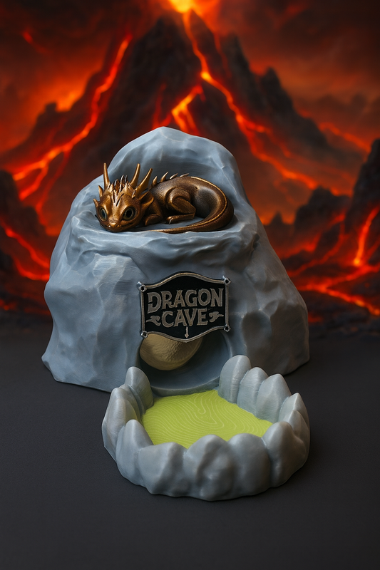 Dragon Cave – Dice Tower mit schlafendem Babydrachen
