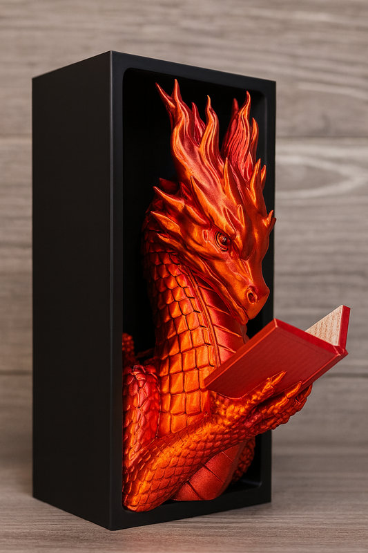 🔥 Flamewing Book Nook Dragon – Dein magischer Wächter der Bücherwelt