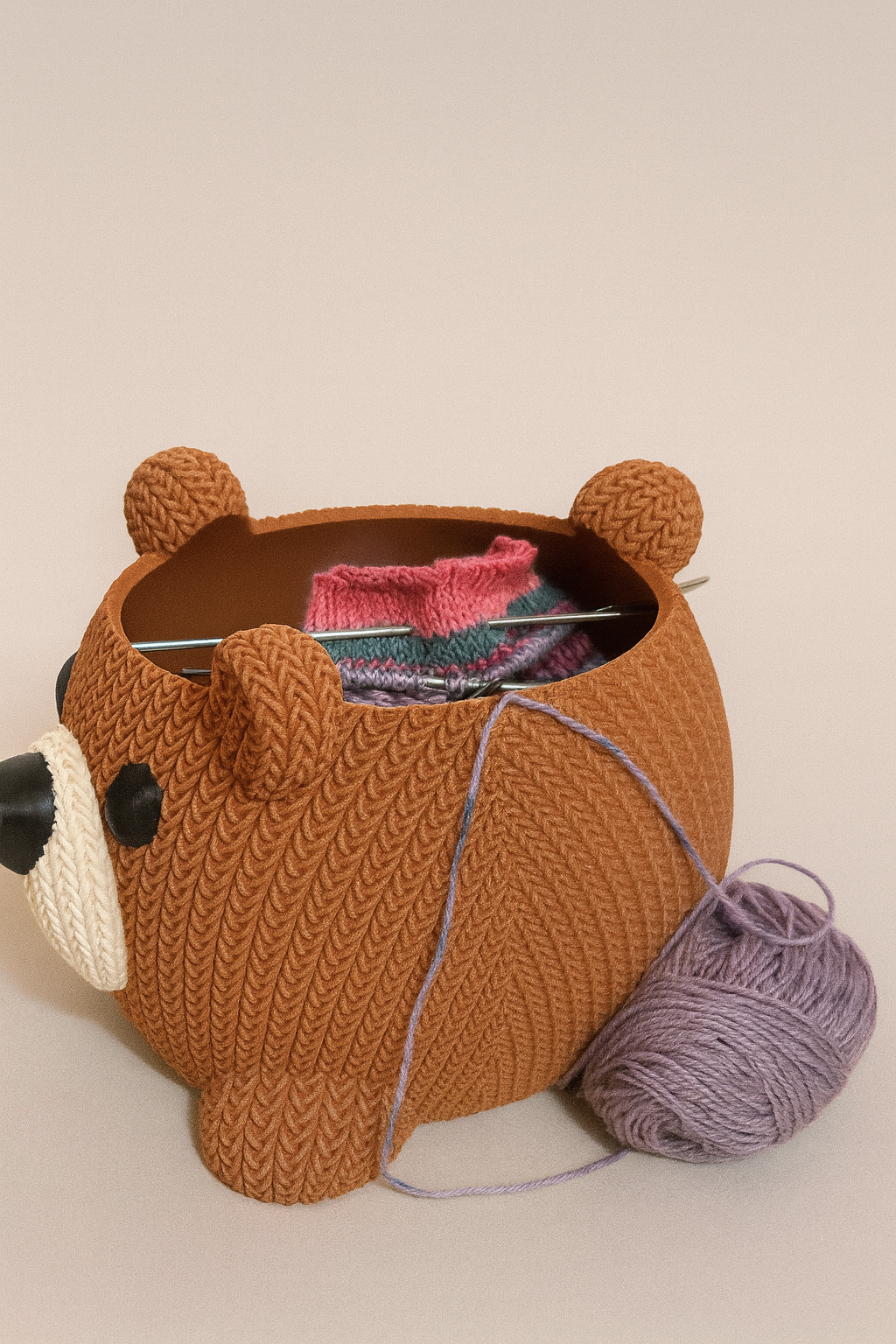 Garnschale Bär "Brummi" – Strickoptik