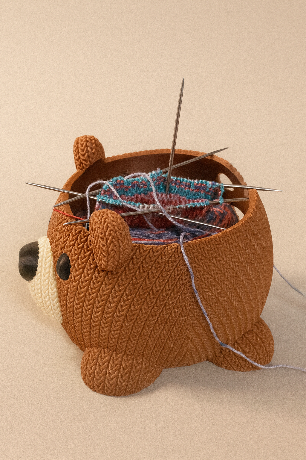 Garnschale Bär "Brummi" – Strickoptik