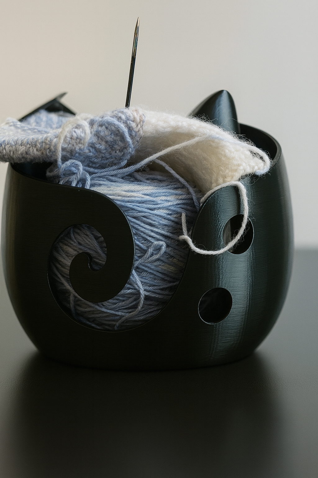 🐾 Garnschale Katze "Luna" – dein süßer Helfer für entspanntes Stricken & Häkeln