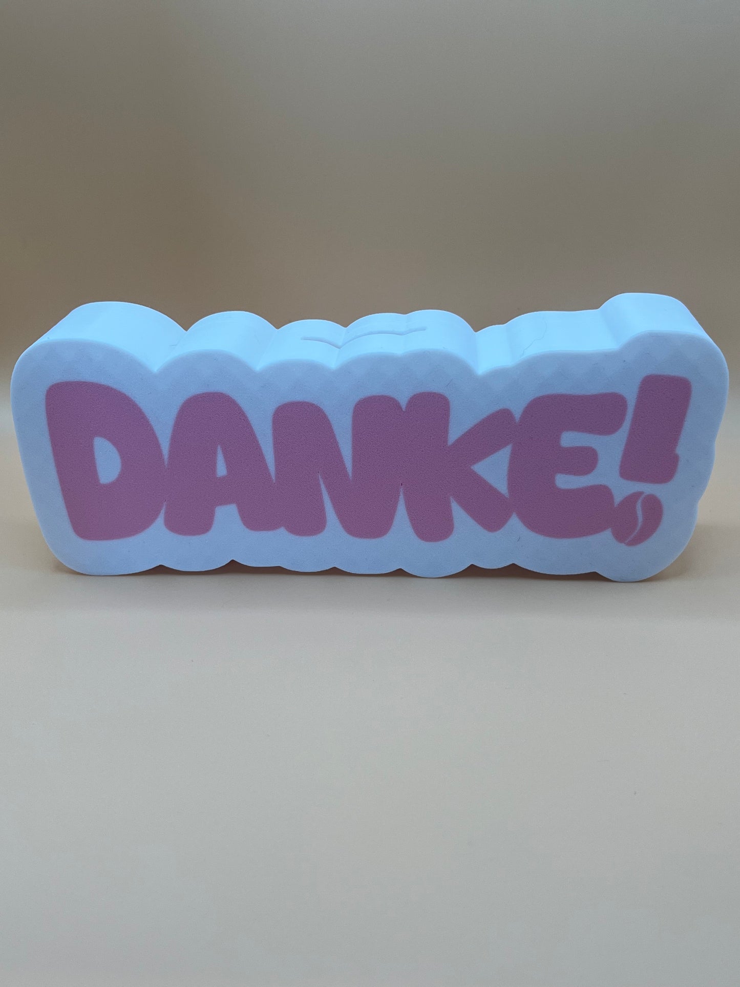 💰 Trinkgeldkasse „DANKE!“ – Spardose aus PLA mit Gummiverschluss – ideal für Theken, Stände & Events