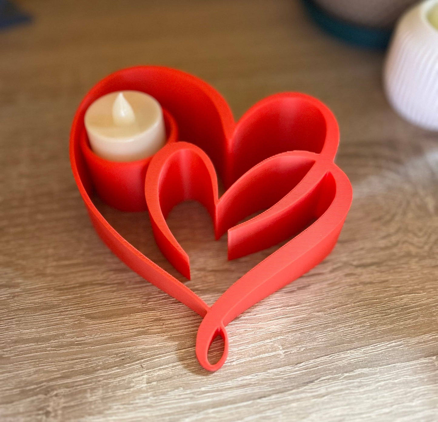 🕯️ Teelichthalter "Two Hearts" – Romantische Deko mit Herz