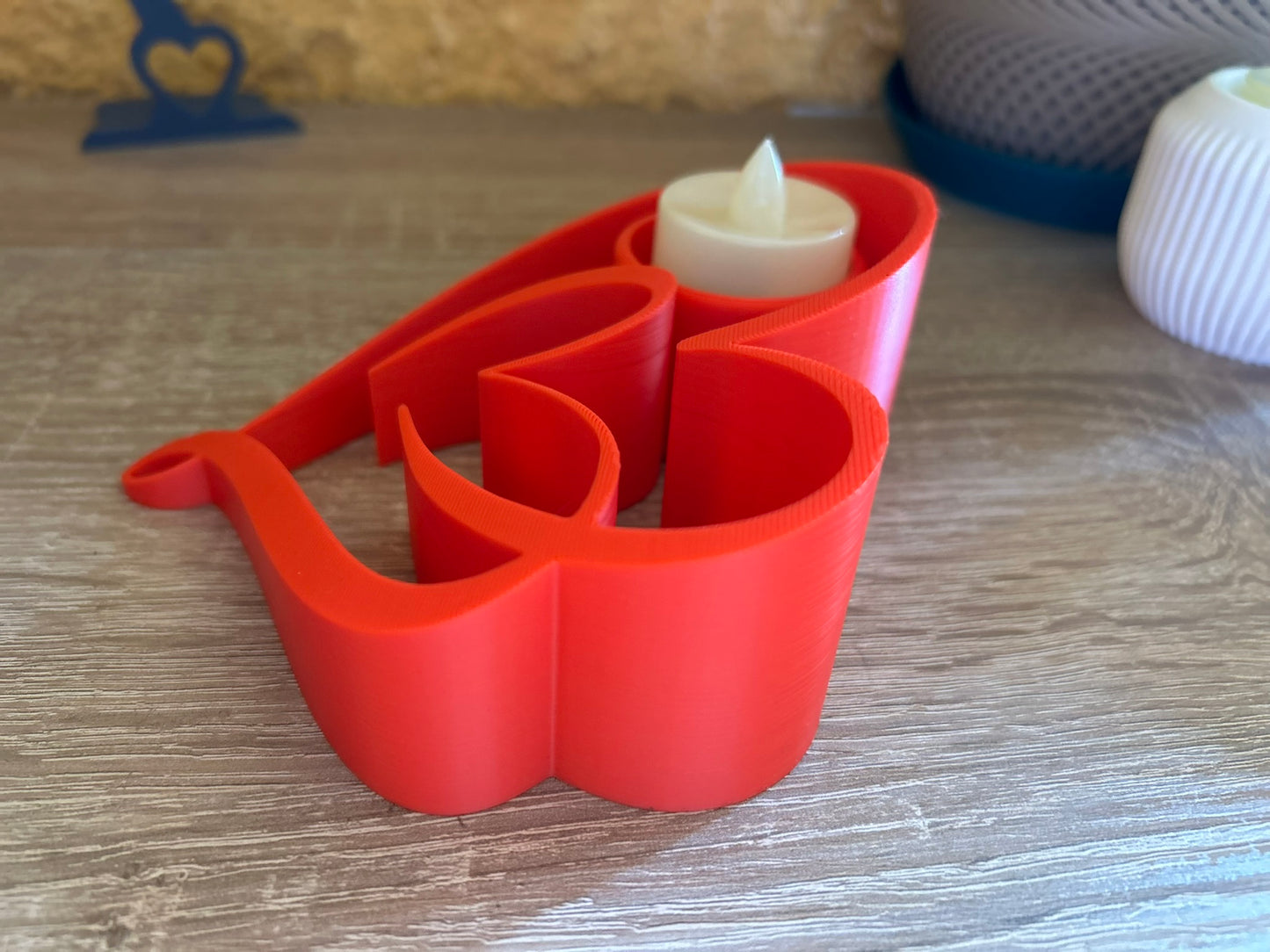 🕯️ Teelichthalter "Two Hearts" – Romantische Deko mit Herz