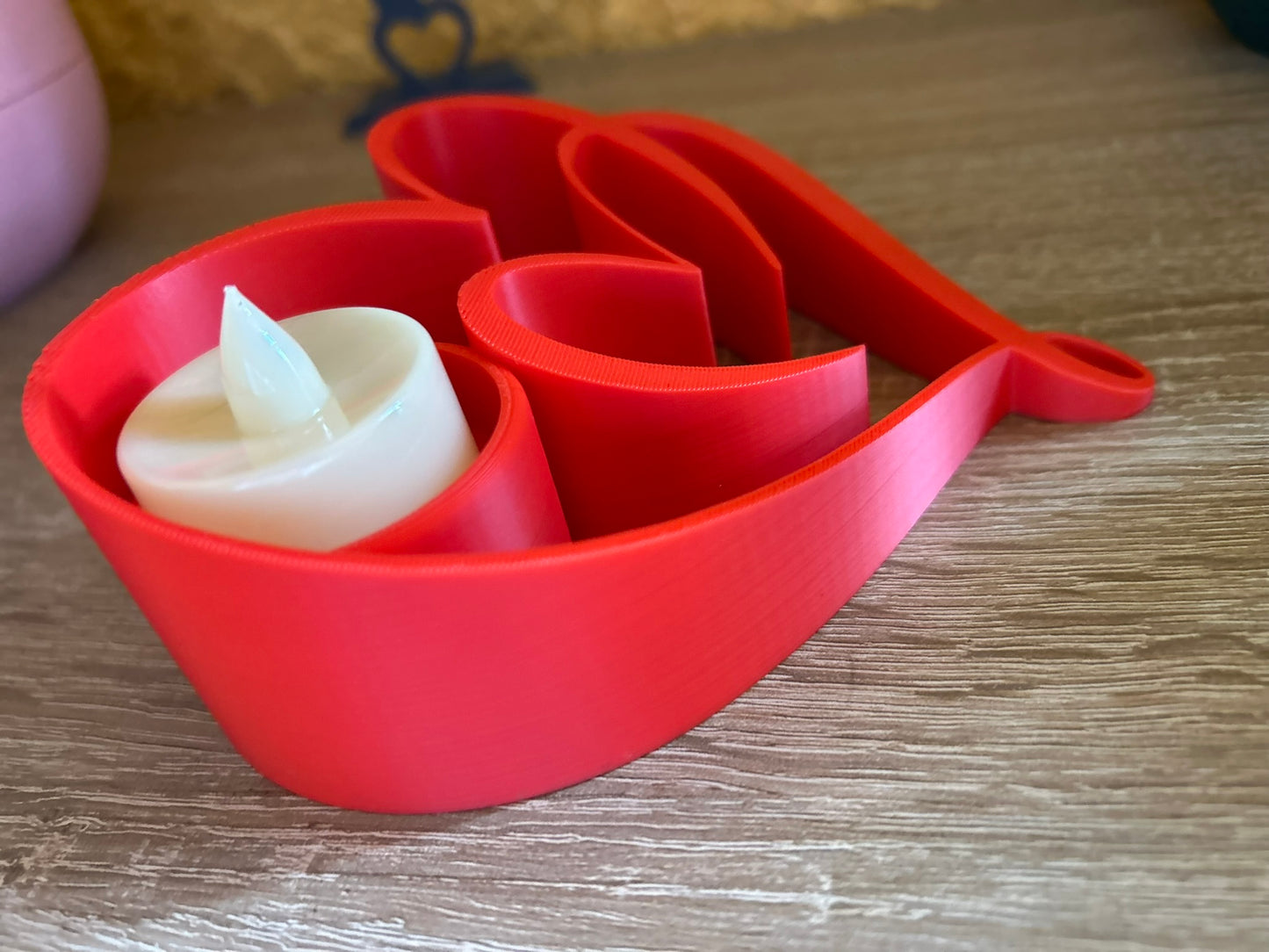 🕯️ Teelichthalter "Two Hearts" – Romantische Deko mit Herz