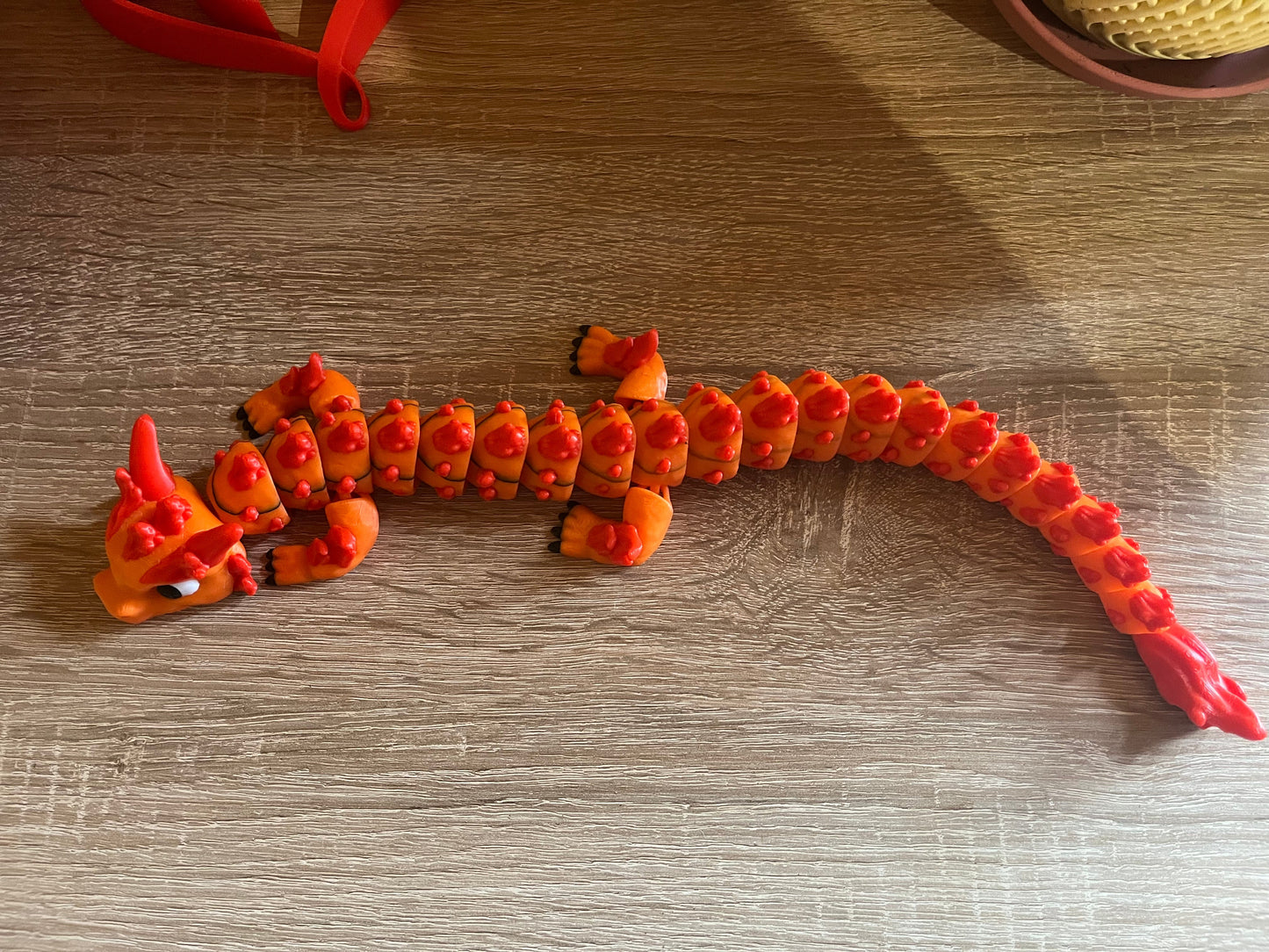 🔥 Sunfire Dragon XXL – Flexibler Fidget-Drache (ca. 37 cm) – Mehrfarbiger PLA-Druck 🔥