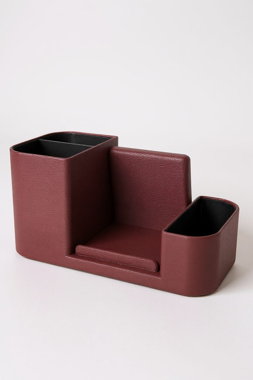 Premium-Schreibtisch-Organizer mit Fuzzy-Finish – Büro-Organizer mit Smartphone-Halter