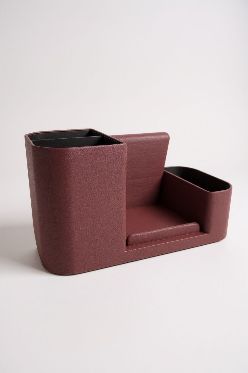 Premium-Schreibtisch-Organizer mit Fuzzy-Finish – Büro-Organizer mit Smartphone-Halter