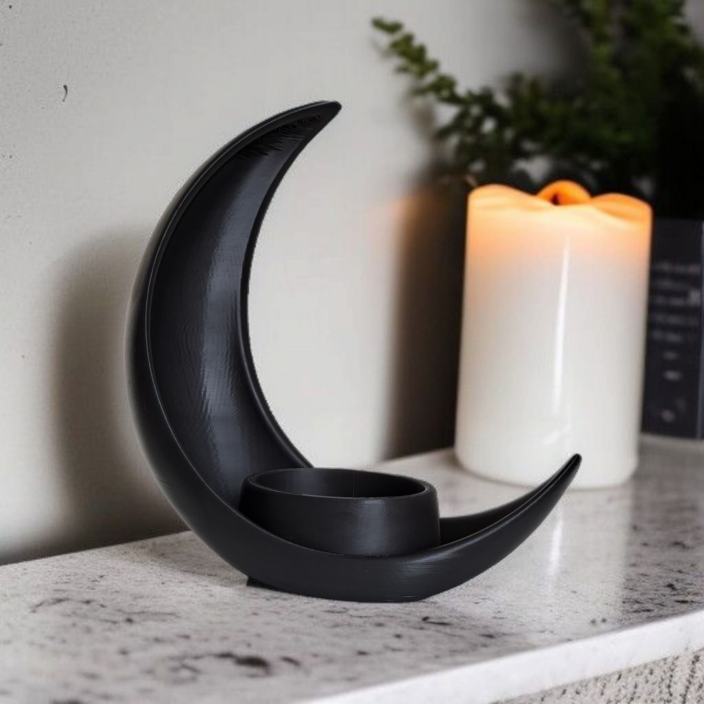 🌙 Dekorative Mondsichel mit integriertem Blumentopf – Stilvolle Pflanzen-Deko aus mattem PLA