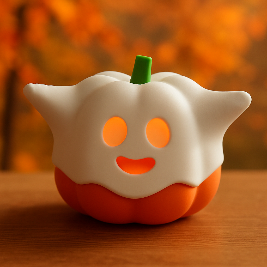 🎃 Geisterkürbis mit LED-Teelicht – Halloween-Deko zum Verlieben 👻