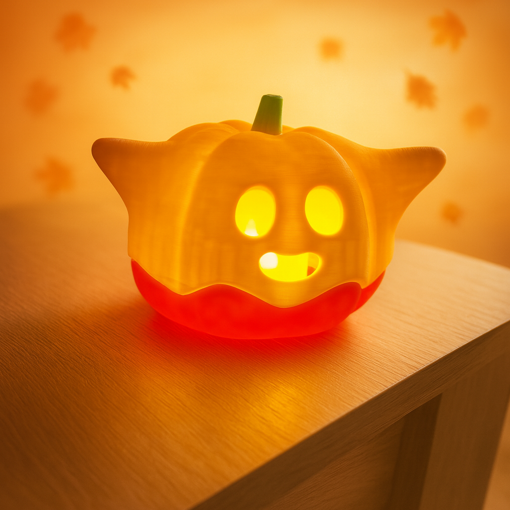 🎃 Geisterkürbis mit LED-Teelicht – Halloween-Deko zum Verlieben 👻
