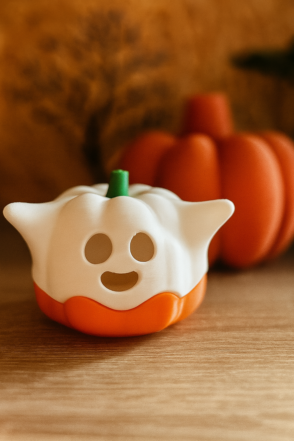 🎃 Geisterkürbis mit LED-Teelicht – Halloween-Deko zum Verlieben 👻