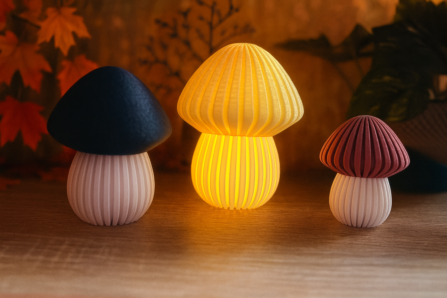 🍄 Deko-Pilze im 3er-Set – Stilvolle Herbstdeko