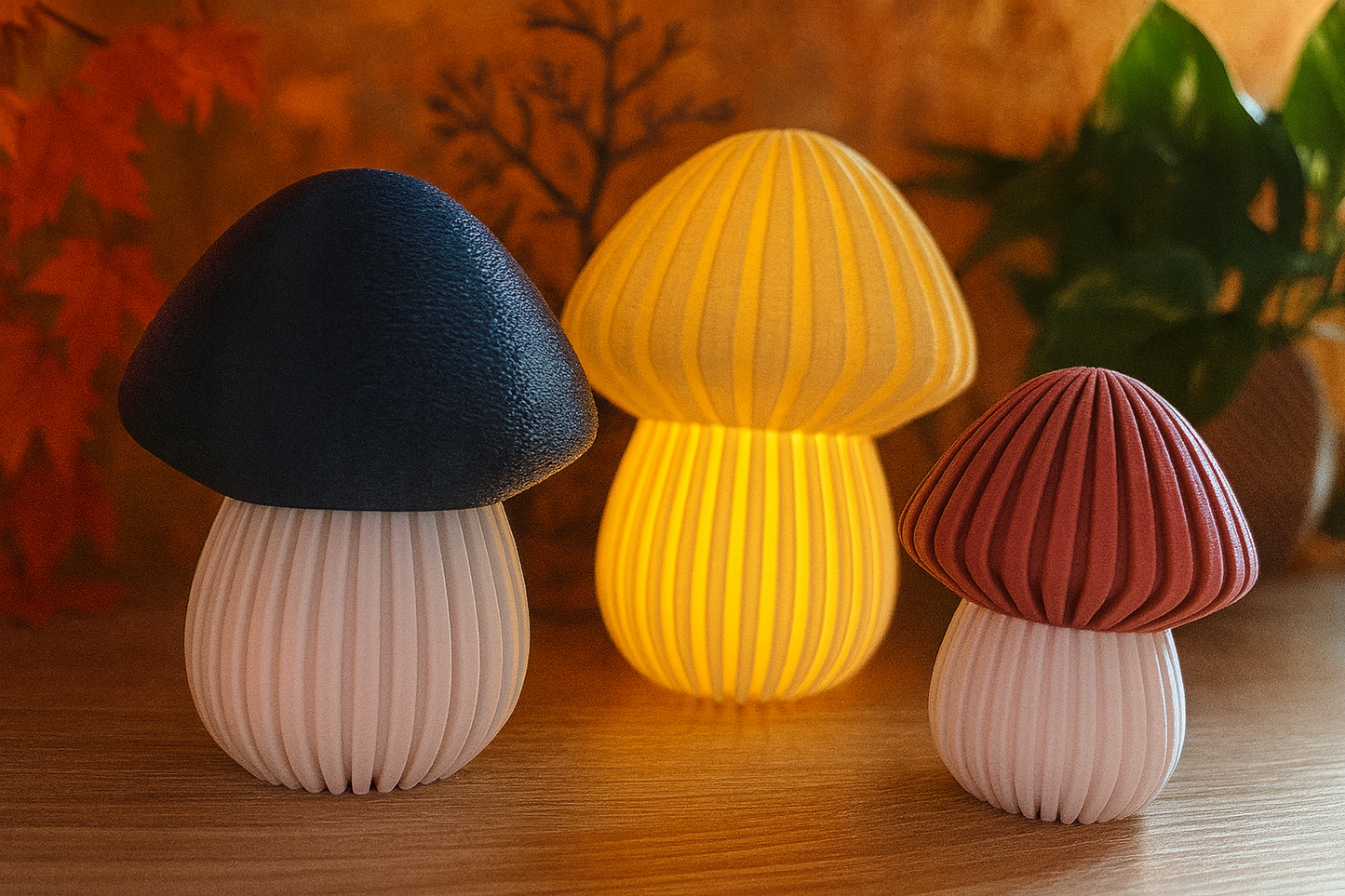 🍄 Deko-Pilze im 3er-Set – Stilvolle Herbstdeko