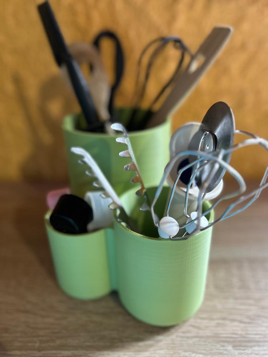 🧑‍🍳 Moderner Küchenutensilienhalter – Platzsparend & Stylisch – 3-Fach Organizer aus PLA