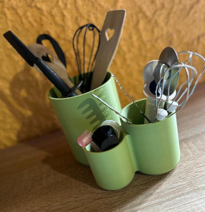 🧑‍🍳 Moderner Küchenutensilienhalter – Platzsparend & Stylisch – 3-Fach Organizer aus PLA