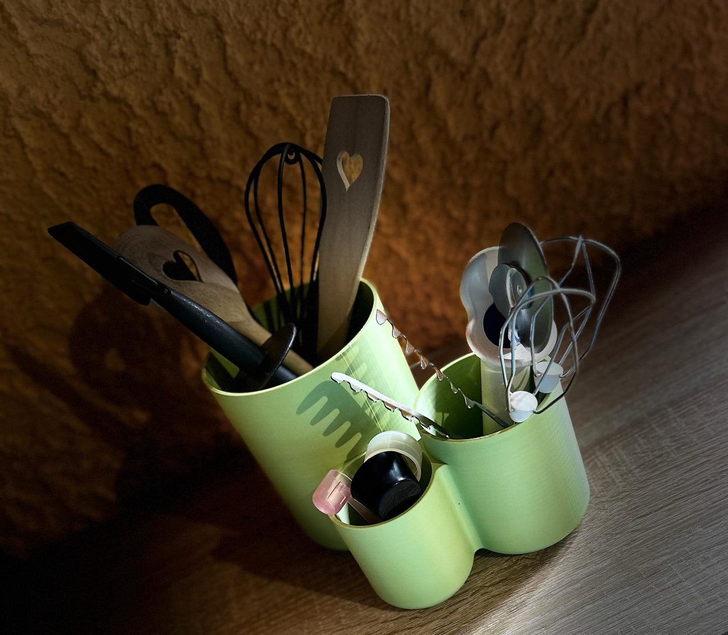 🧑‍🍳 Moderner Küchenutensilienhalter – Platzsparend & Stylisch – 3-Fach Organizer aus PLA