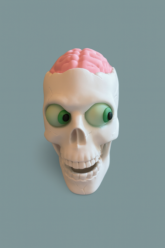 🧠💀 Brain Skull – Glow-Eyes, Brain-Deckel und beweglicher Kiefer