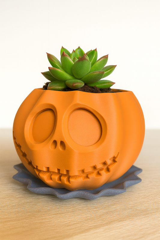 🎃 Halloween Pflanztopf mit Untersetzer – spooky cute für deine Pflanzen