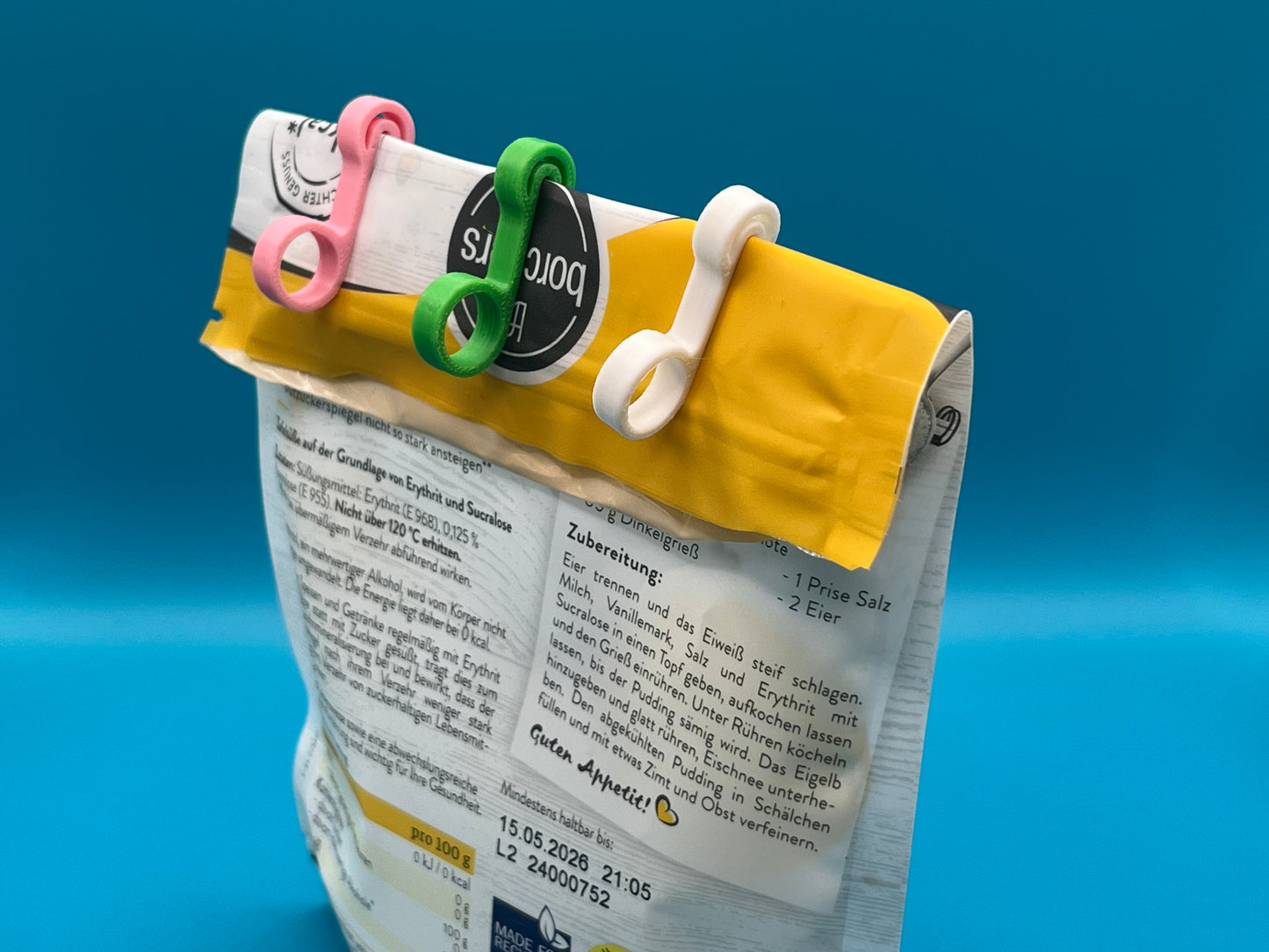 🧩 15er Set Beutelclips – Nachhaltige Verschlussclips aus PLA | Bunte Farben, vielseitig einsetzbar