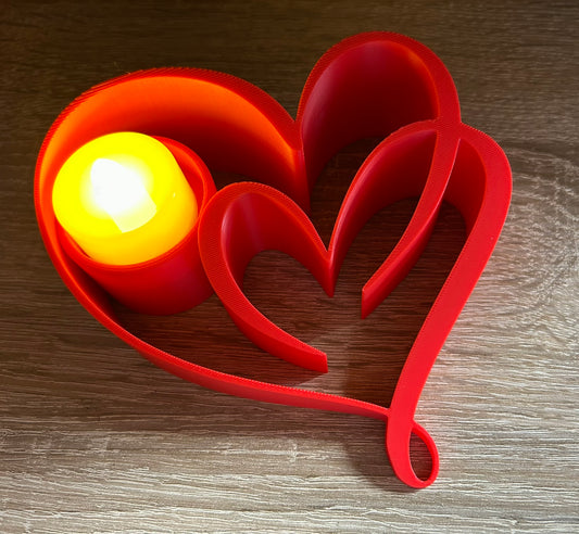 🕯️ Teelichthalter "Two Hearts" – Romantische Deko mit Herz