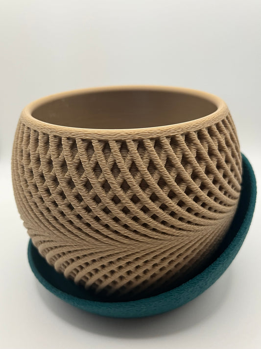 🌿 Modernes Pflanzgefäß "Drift"mit strukturierter Oberfläche | Minimalistischer Übertopf aus PLA |Blumentopf auf Platte 🌿