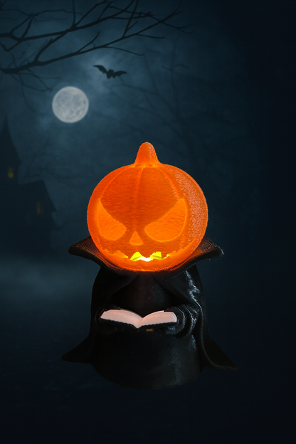 „Halloween Figur Pumpkin Head mit Kürbiskopf – Frontansicht“