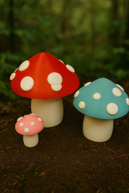 🍄 3er Set Deko-Pilze – Farbauswahl möglich
