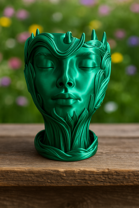 Womans Head Planter mit Untersetzer