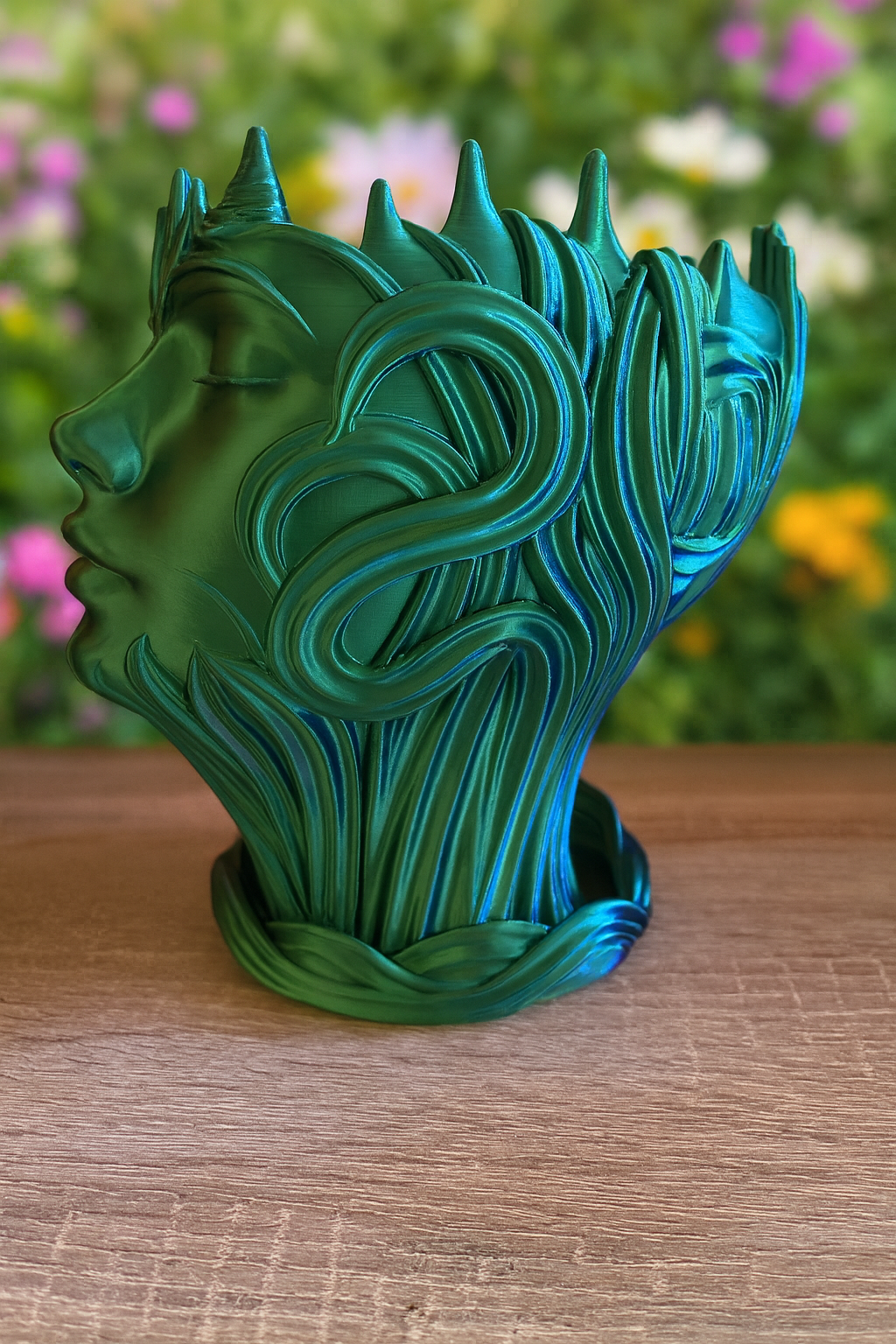 Womans Head Planter mit Untersetzer