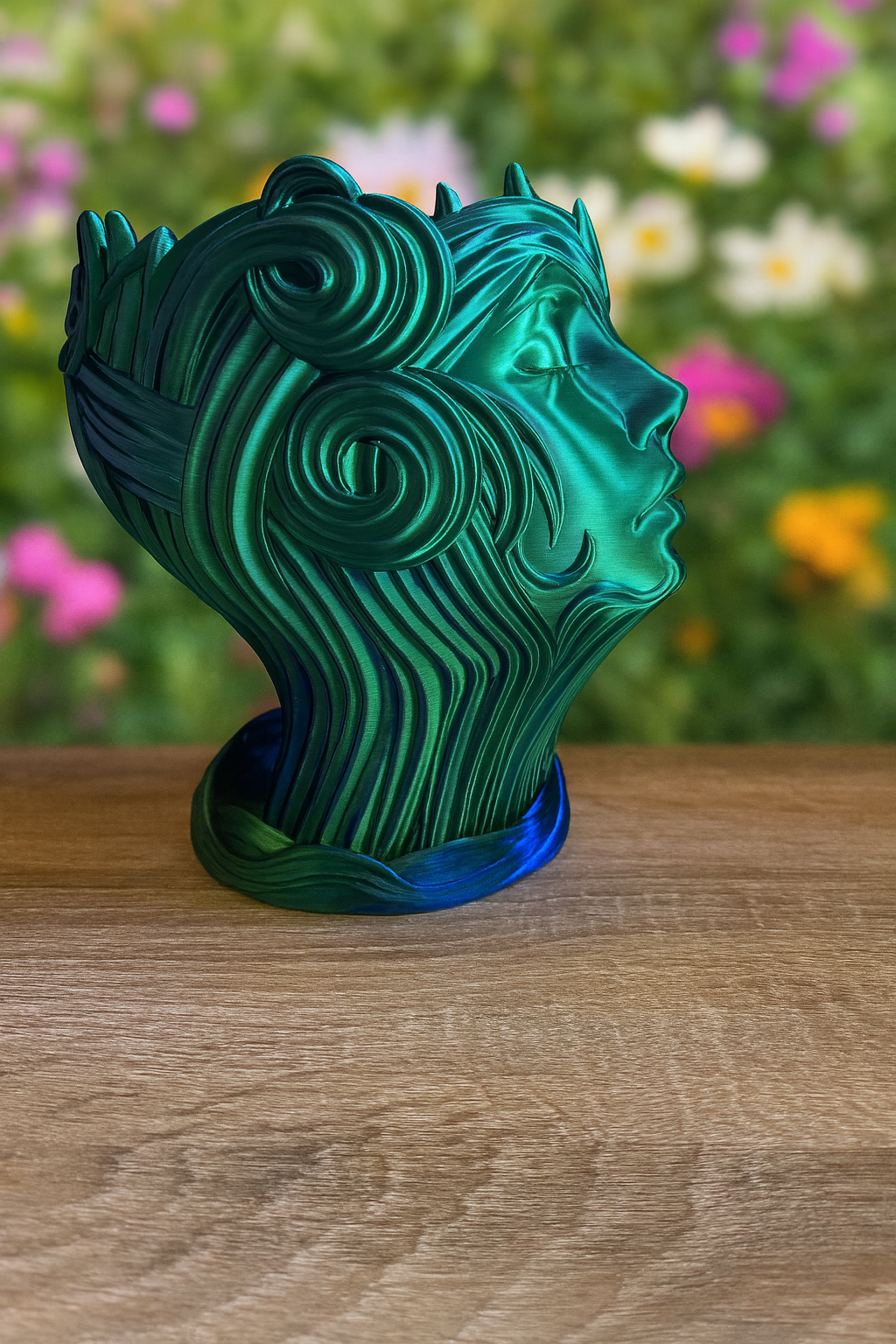 Womans Head Planter mit Untersetzer