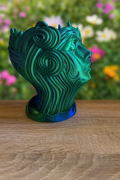 Womans Head Planter mit Untersetzer