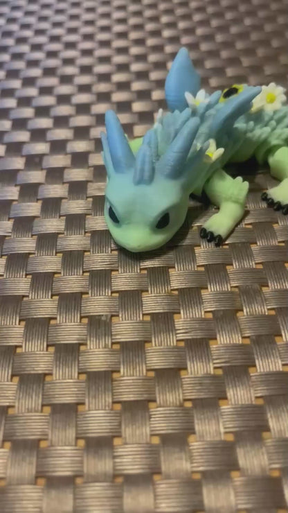 Little Flower Dragon Schlüsselanhänger – Einzigartiger Mini-Drache mit Farbverlauf